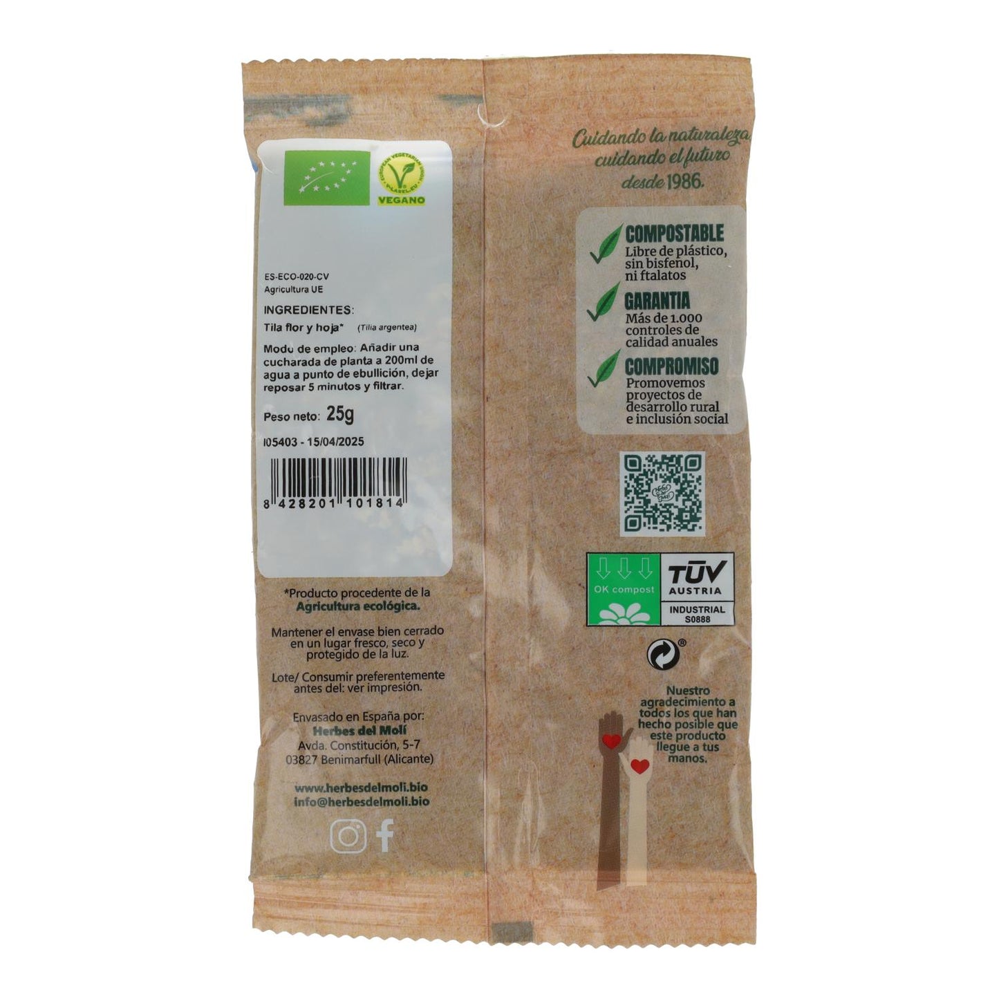 Feuilles de tilleul Herbes del Molí, 25 g