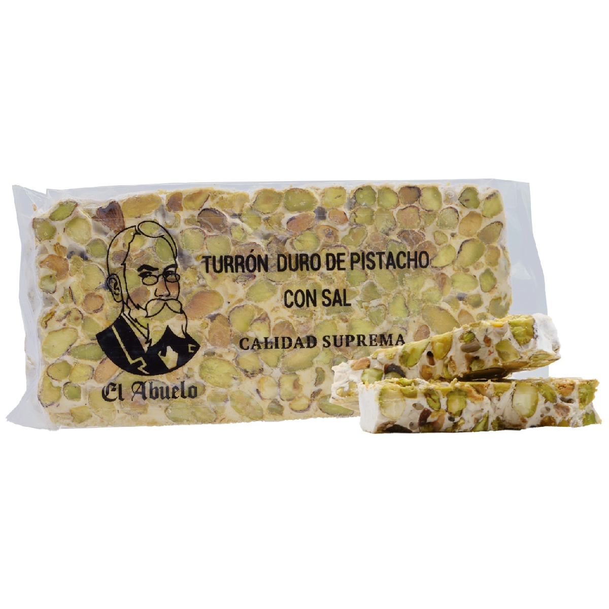 El Abuelo Supreme Quality Hard Pistachio Nougat with Salt 200 g