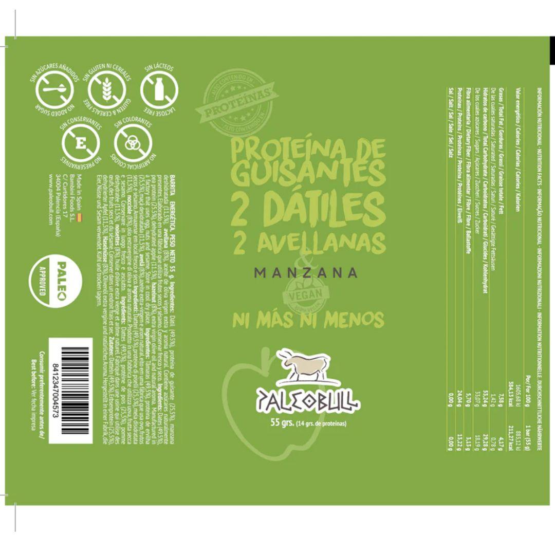 Batony energetyczne z jabłkiem, daktylami i orzechami laskowymi Paleobull 55 g
