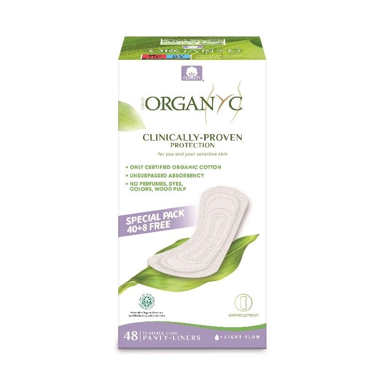 Organyc Ultra-Thin Panty Liners, 48 pcs