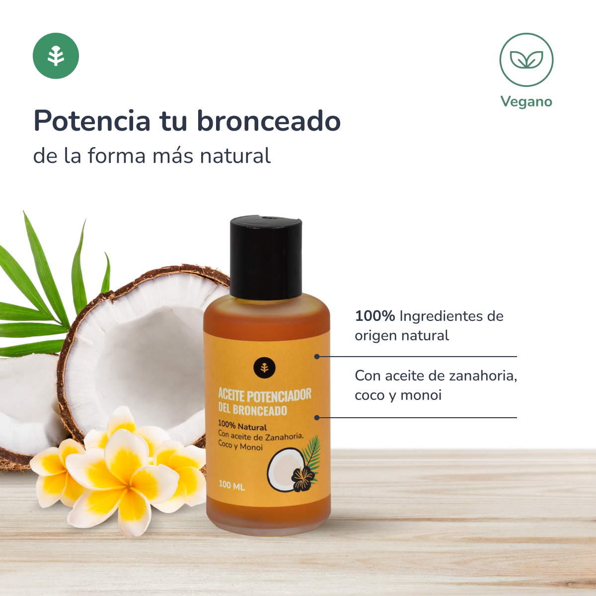 Naturlig garvningsolja Planeta Huerto 100 ml