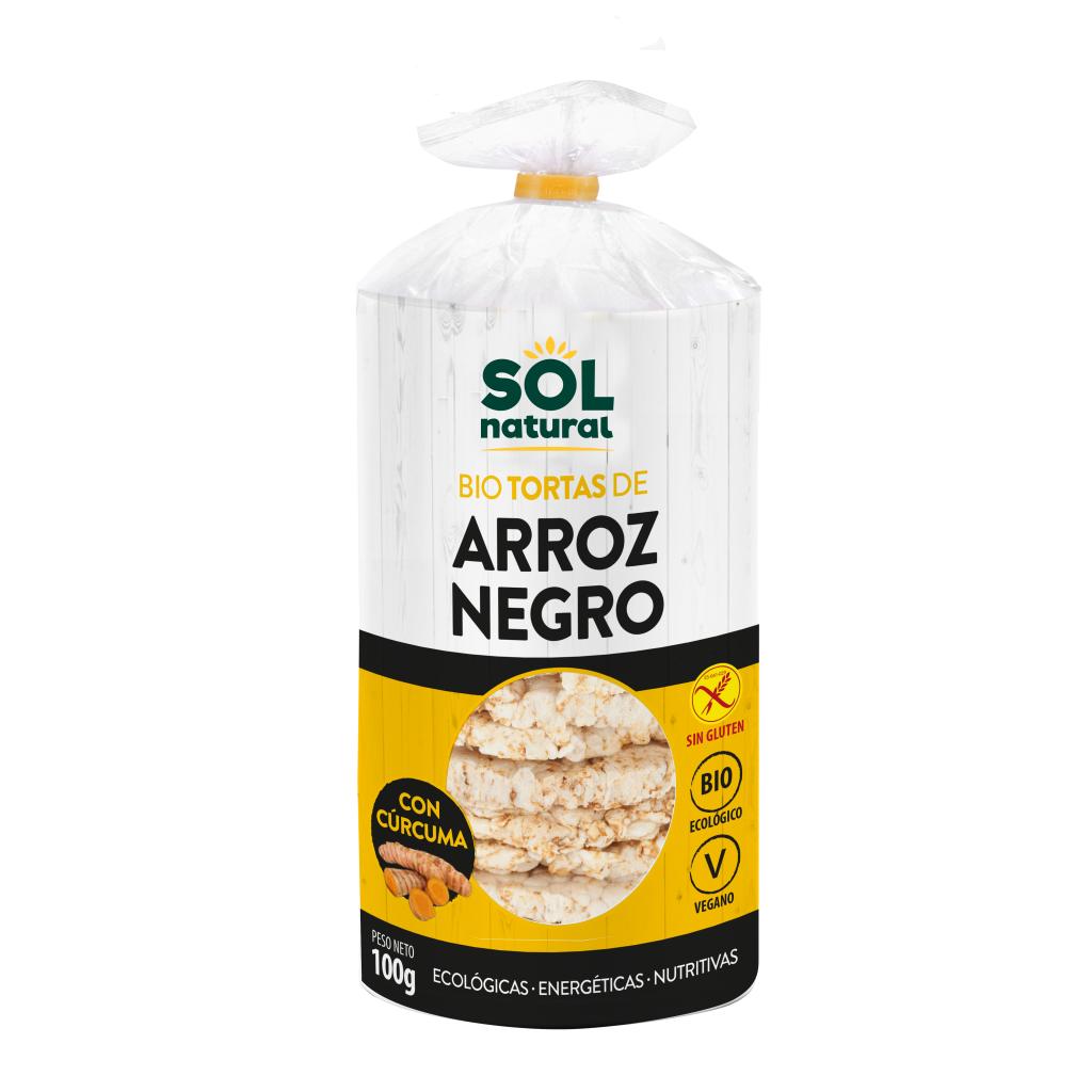 Zwarte rijstkoekjes met kurkuma Sol Natural 100 g