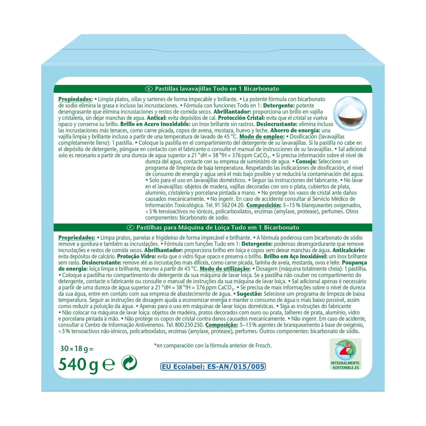 Pack of 10 Frosch Dishwasher Tablets 30 tablets