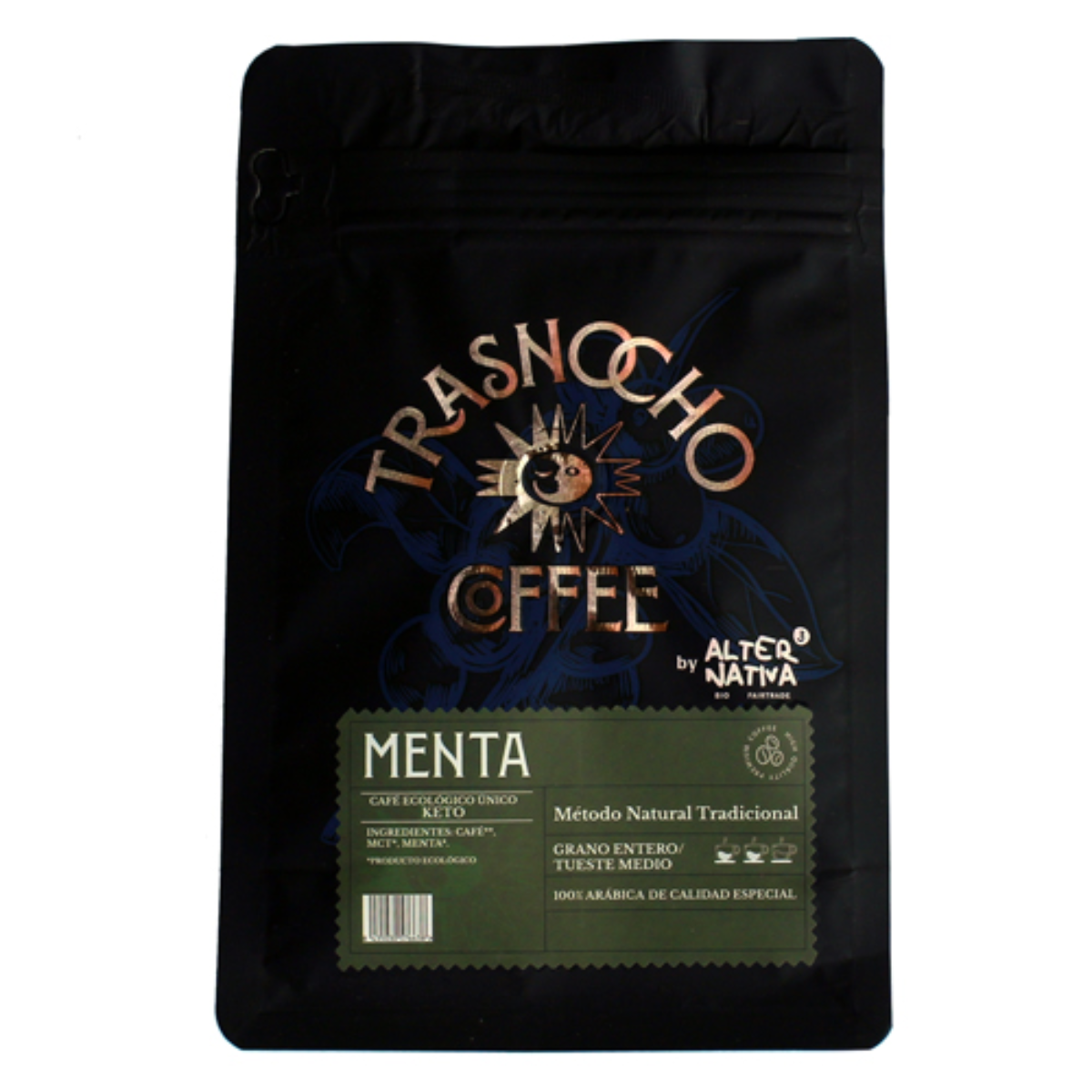 Caffè KETO in grani con menta BIO Trasnocho Alternativa 200 g