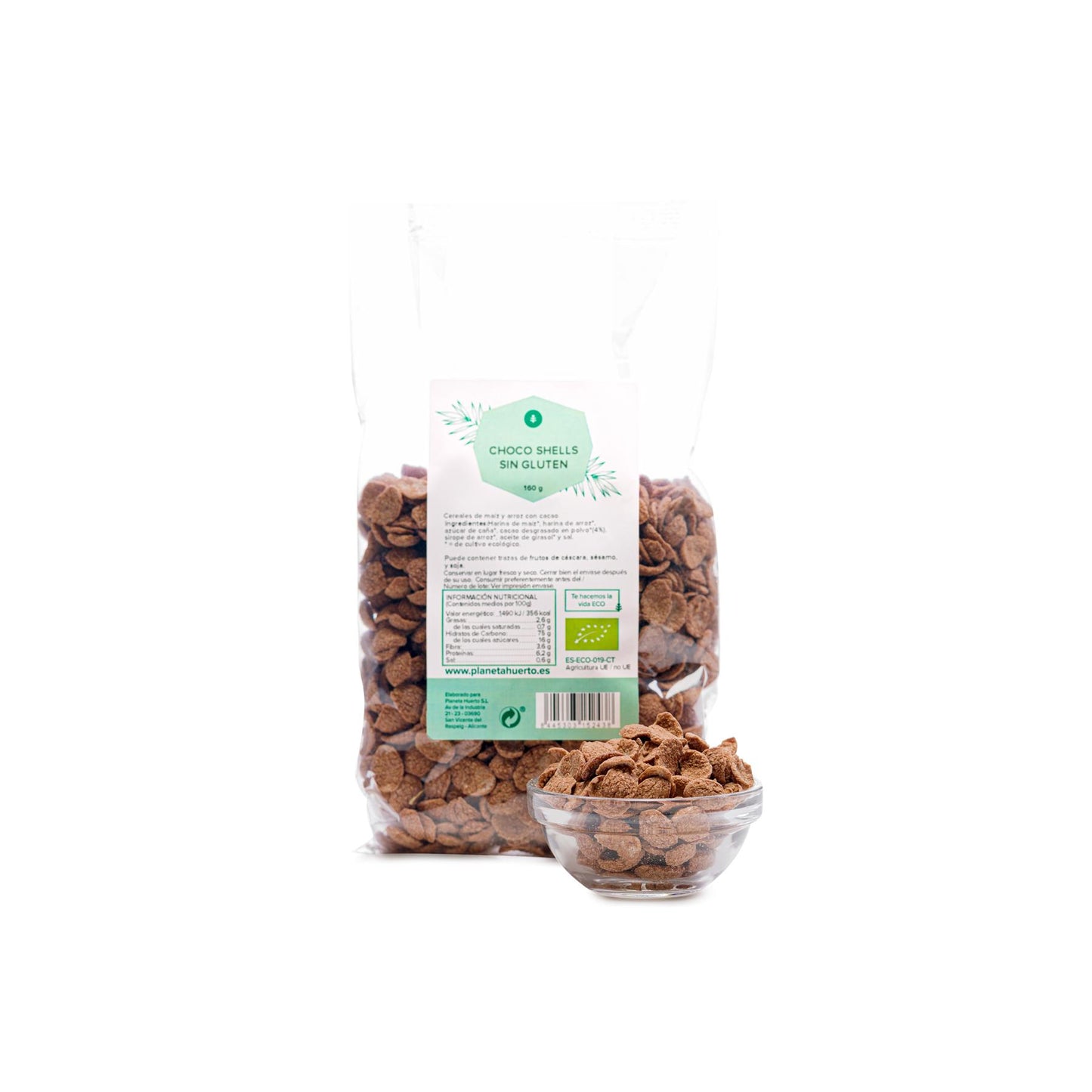 Chocoschelpen ECO Glutenvrije Chocoschelpen Planet Garden 160 g