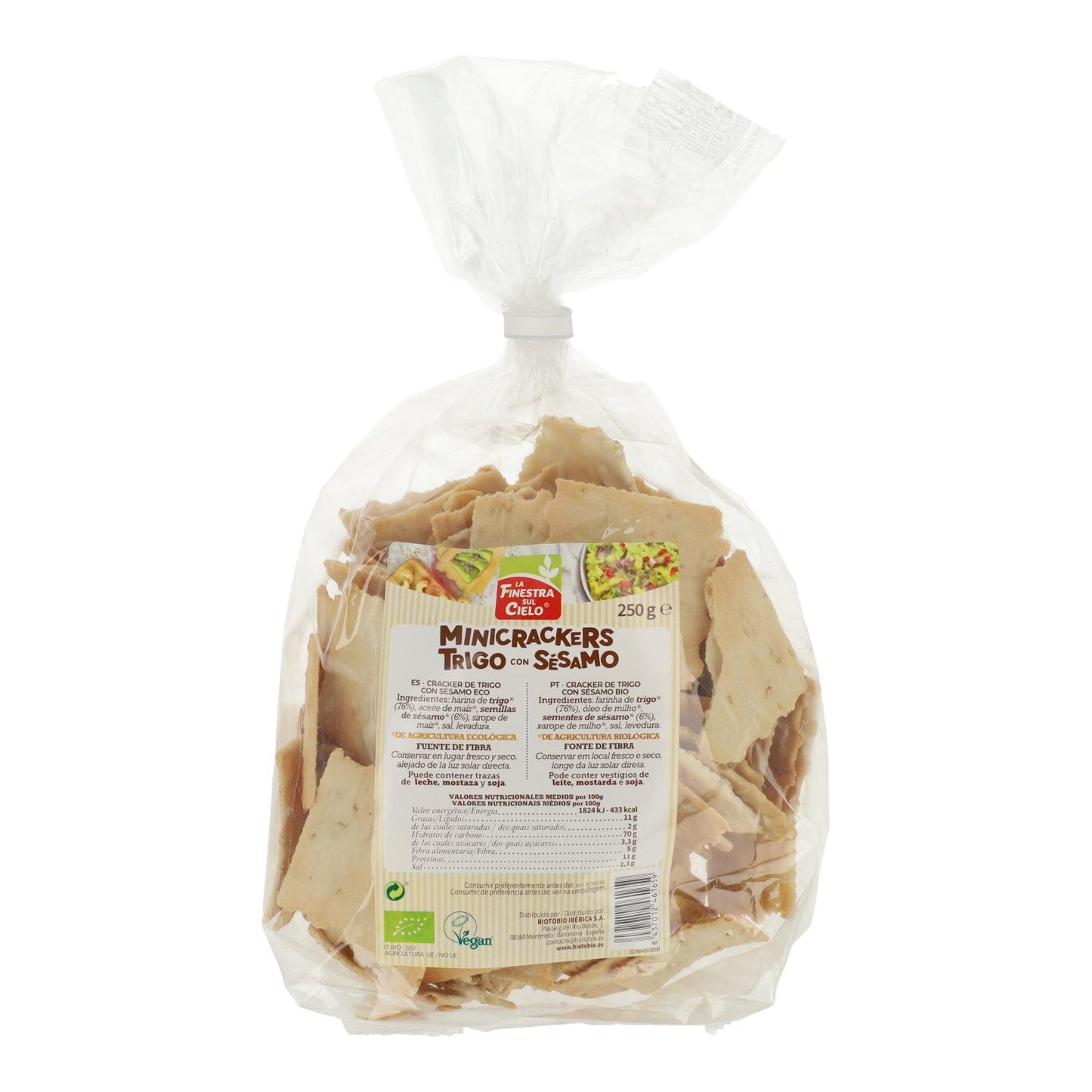Mini-Weizencracker mit BIO-Sesam von La Finestra Sul Cielo, 250 g