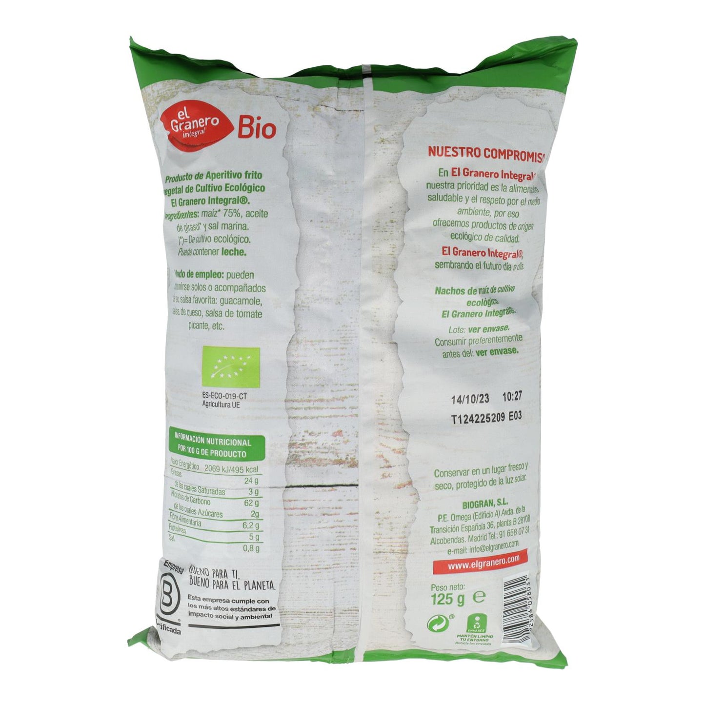 BIO-nachos El Granero, 125 g