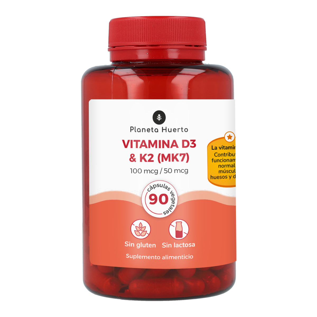 Vitamin D3 & K2 (Mk7) Planeta Huerto 90 Kapseln