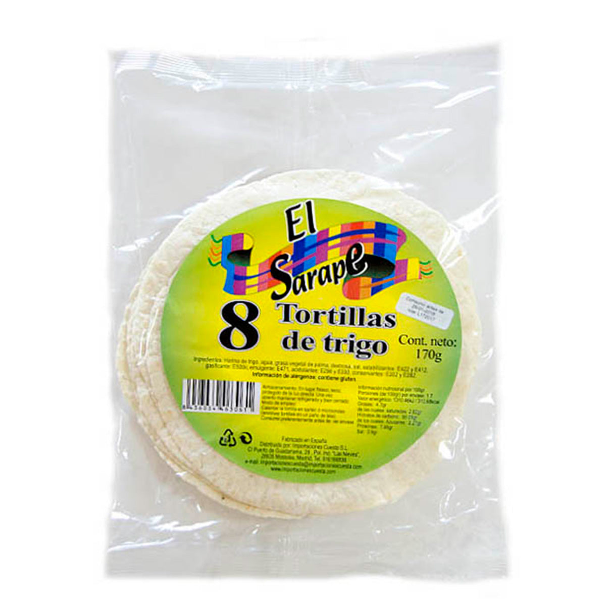 Tortillas de blé 15 cm (8 unités) (format magasin) El Sarape 170 g
