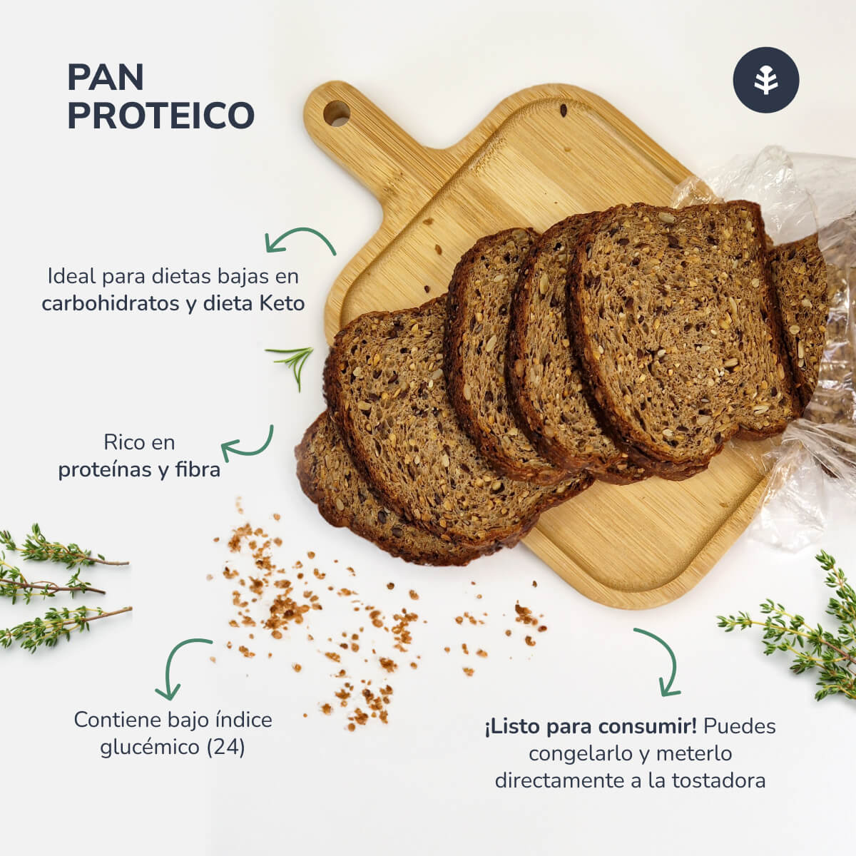 Opakowanie 3x chleb proteinowy Planeta Huerto 500 g