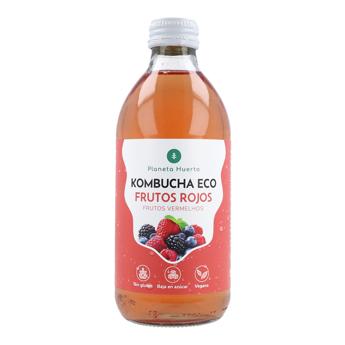 Förpackning 6x Kombucha ECO Red Fruits Planet Orchard 330 ml