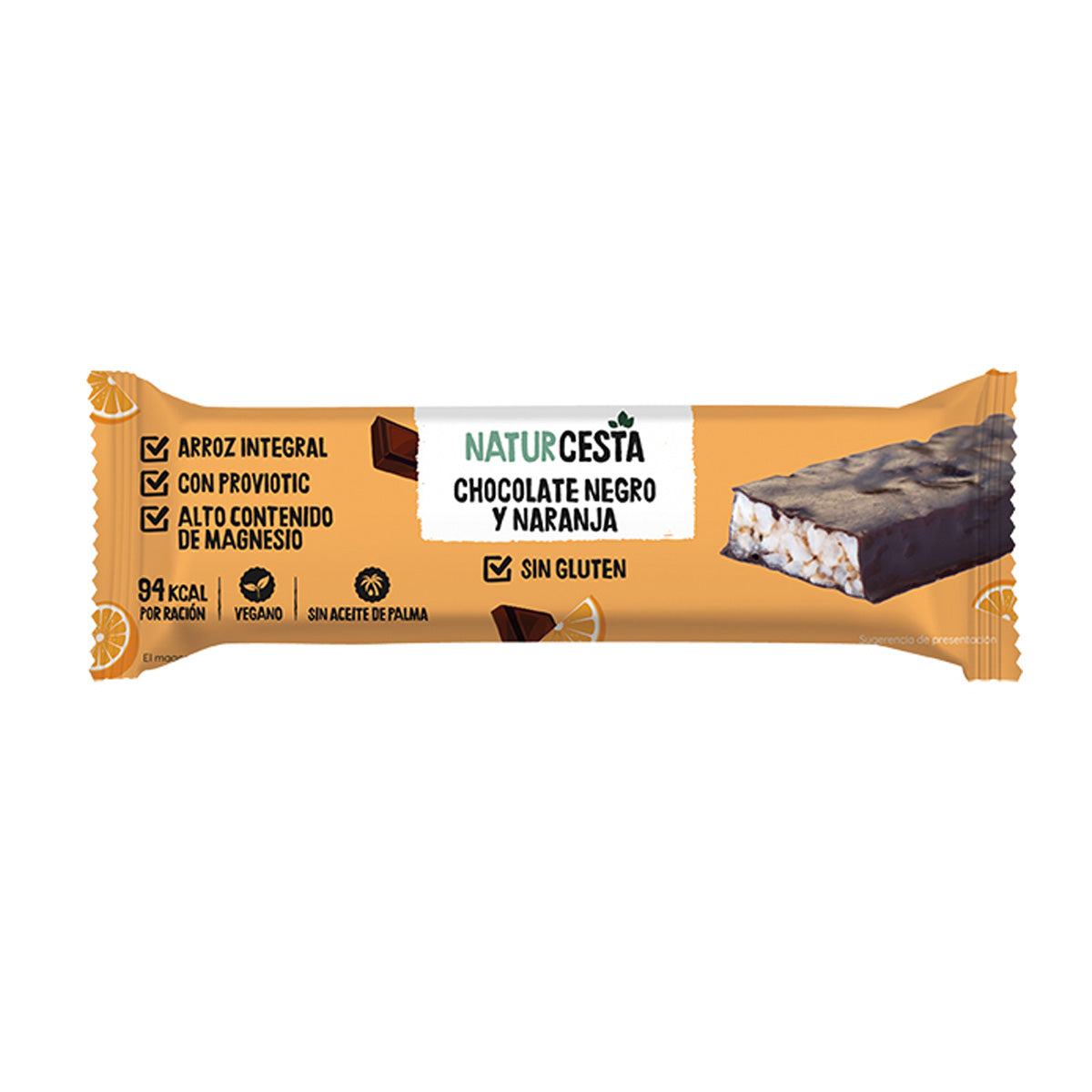 Barre de riz au chocolat et à l'orange sans gluten 18 g