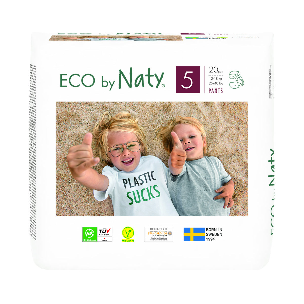 Culottes de protection n° 5 Naty 12-18 kg Eco by Naty 20 unités