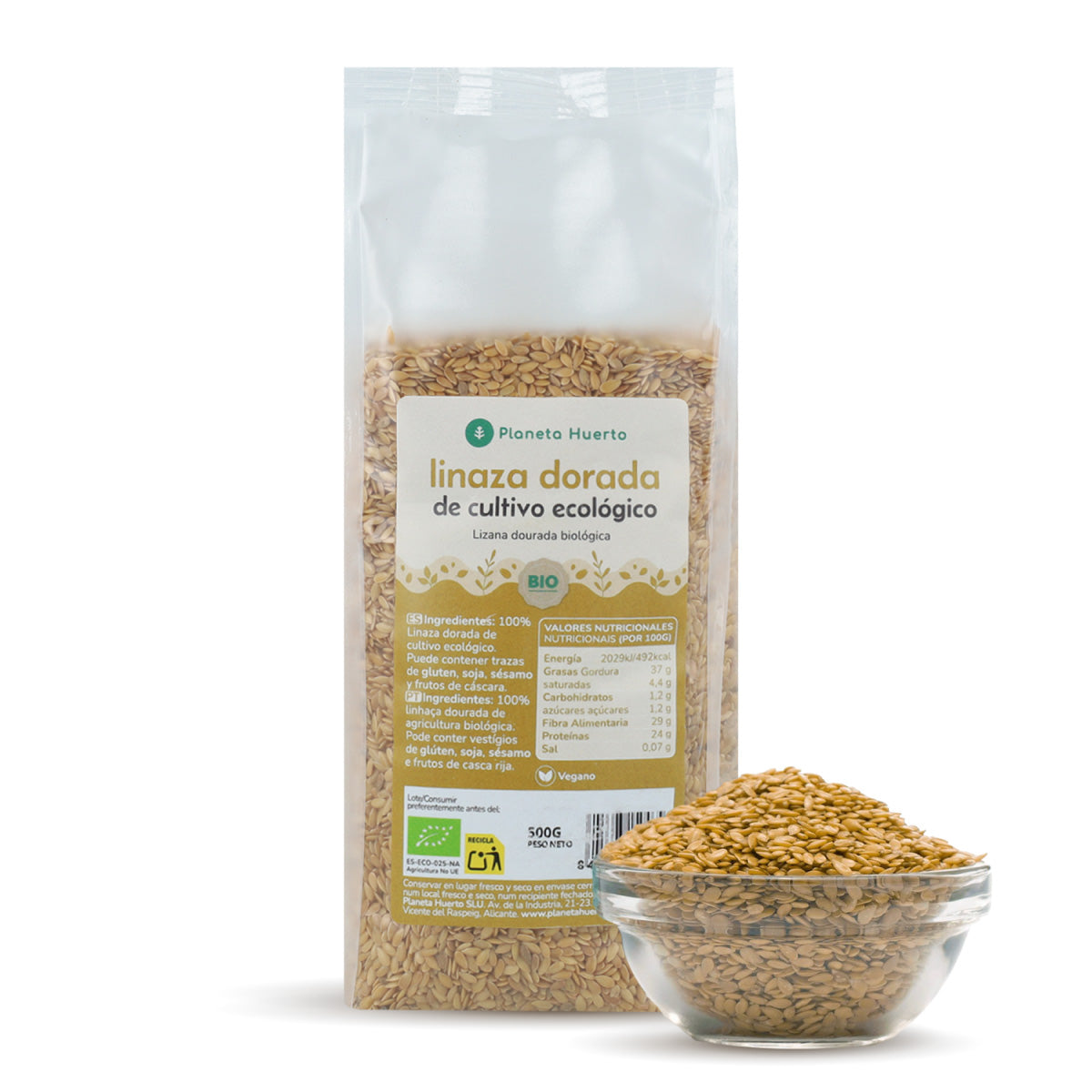 Opakowanie 2x Złoty Len ECO Planeta Huerto 500 g