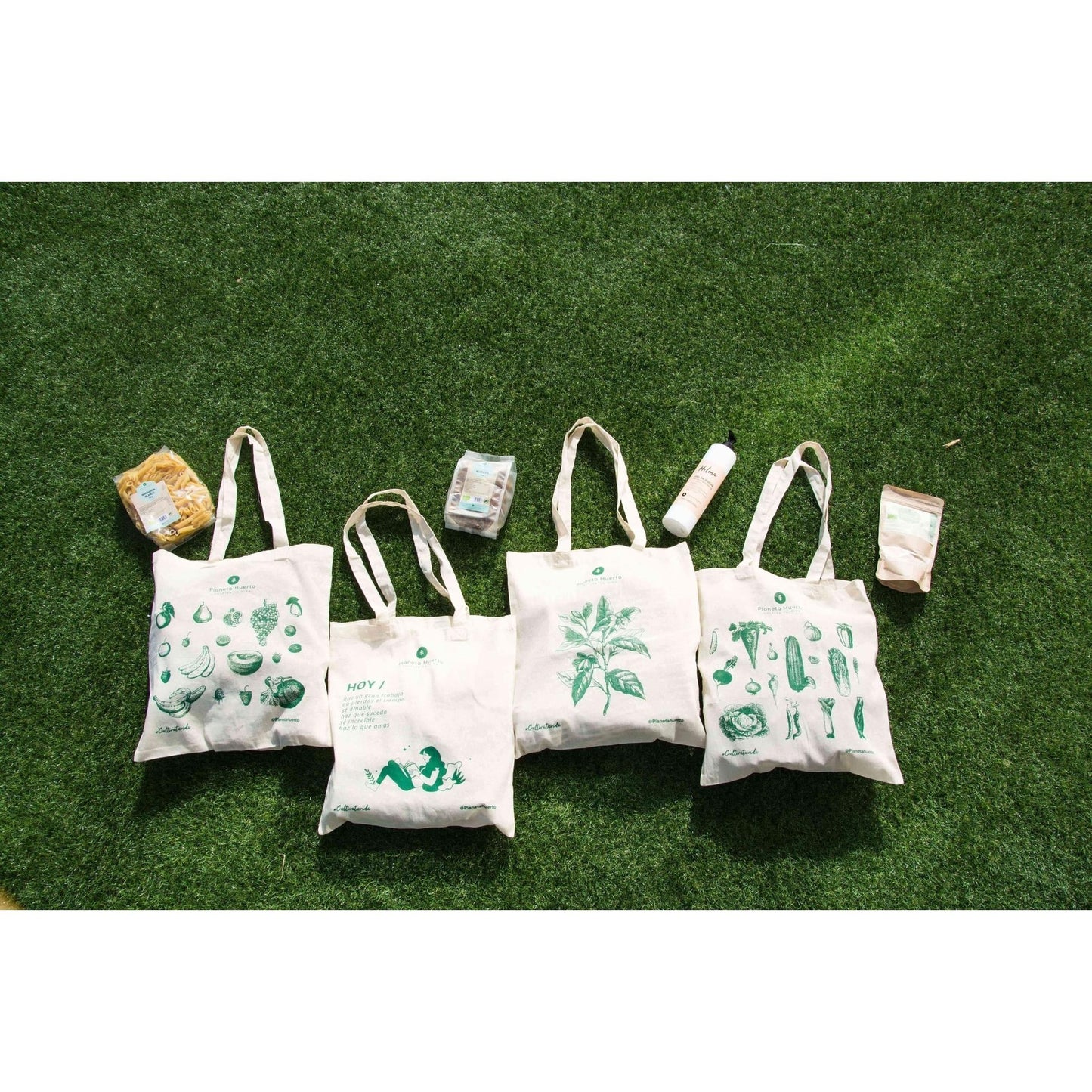 Stofftasche mit Frauenmotiv Planeta Huerto 40 cm x 40 cm