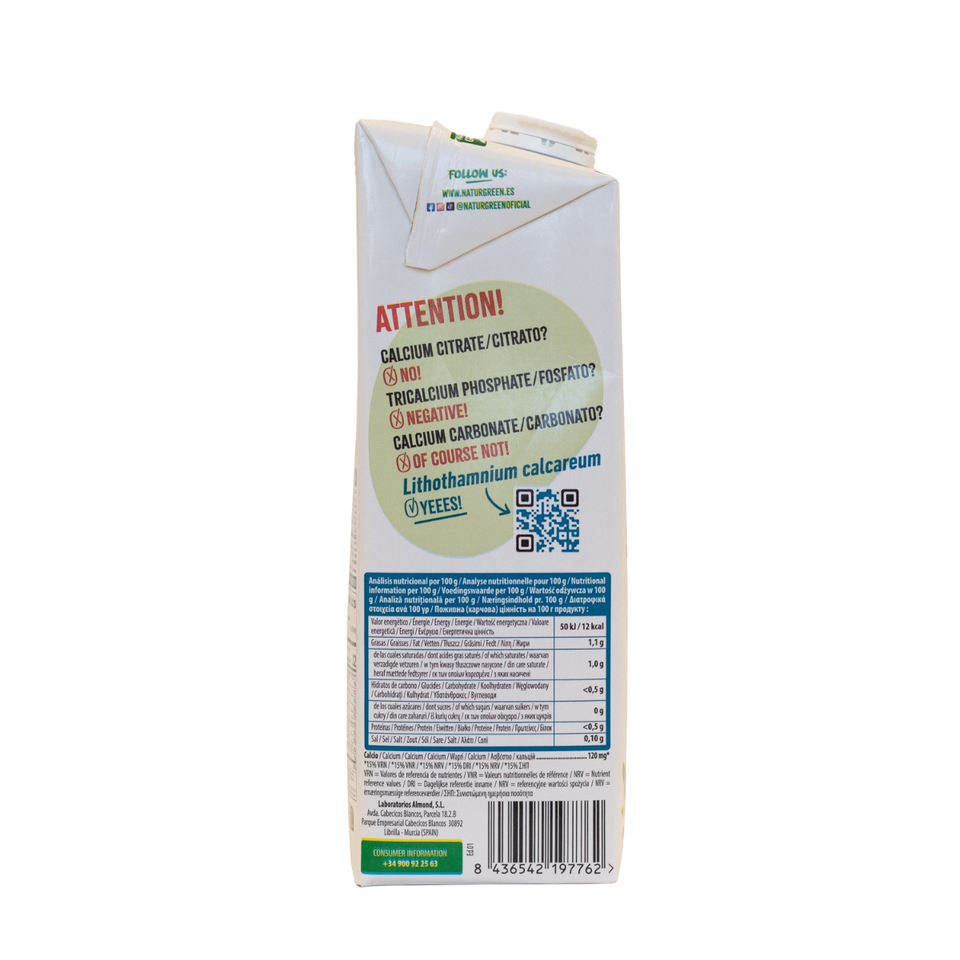 Lot de 6 boissons végétales Coconut sans sucre et sans calcium NaturGreen 1 litre