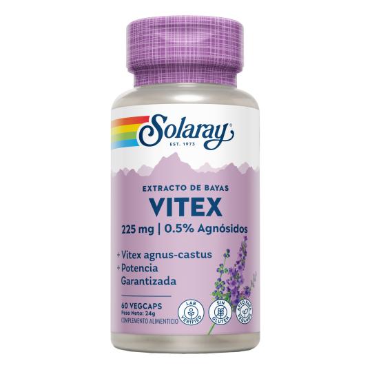 Vitex (Gattilier) Solaray 60 VegCaps - Sans gluten. Convient aux végétaliens.