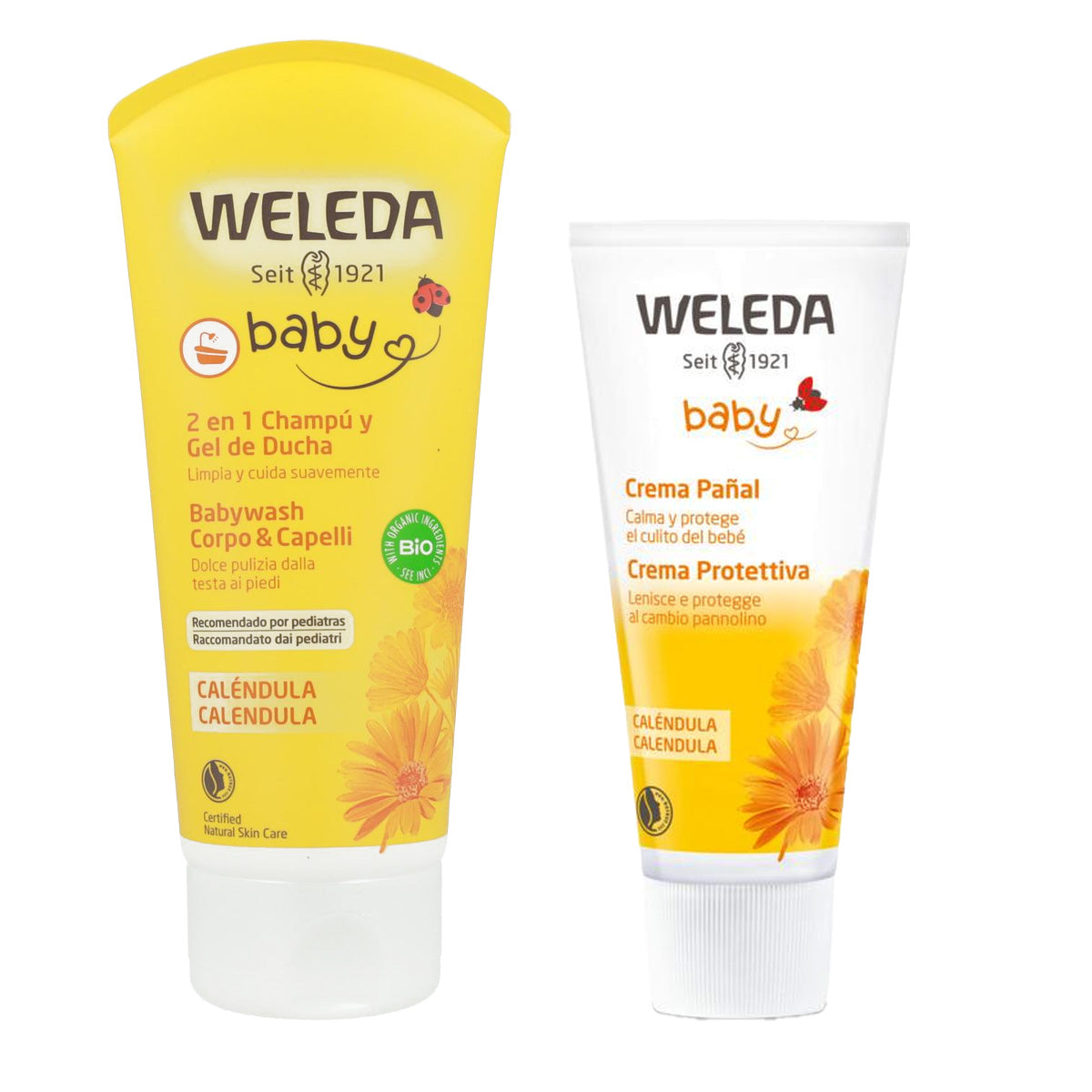 Pack Shampooing Gel douche 200 ml + Crème pour le change Weleda 75 ml