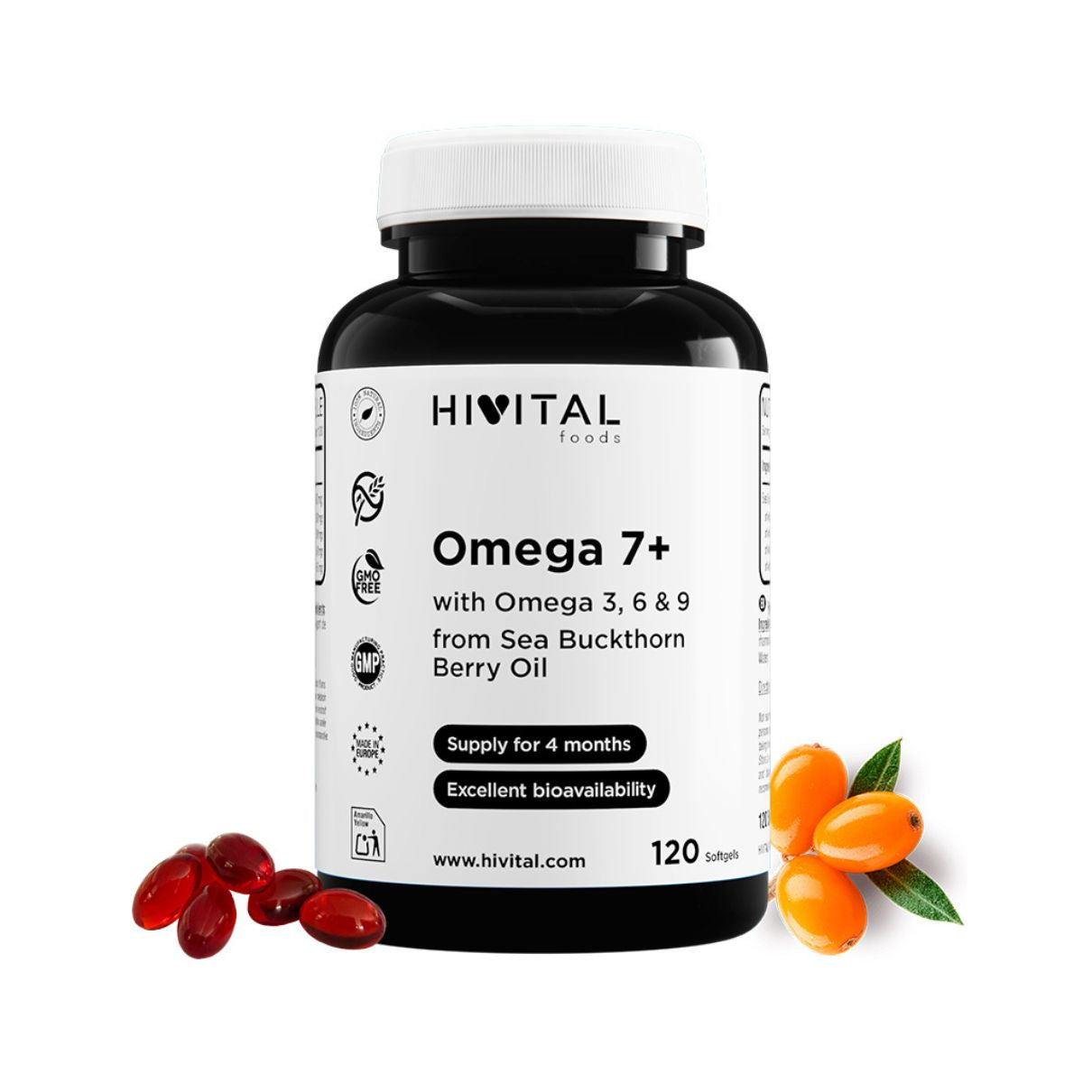 Omega 7+ Olivello spinoso 500 mg Hivital 120 capsule