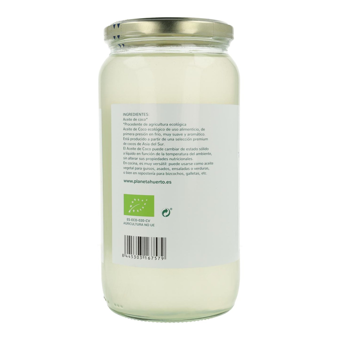 Aceite de coco virgen ECO Planeta Huerto 1L