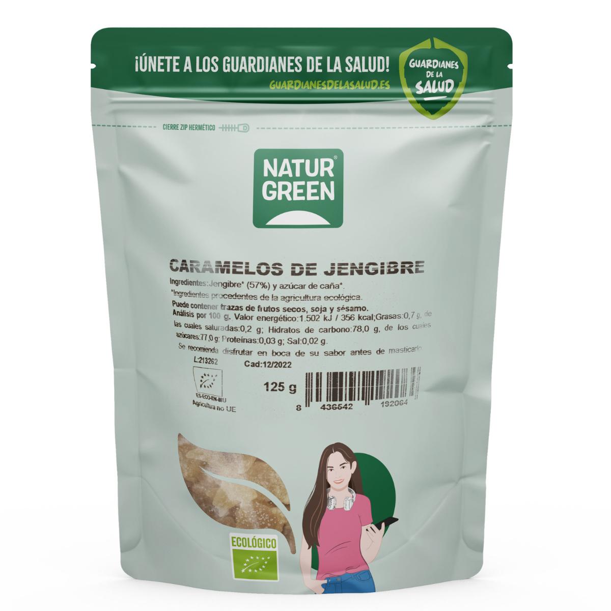 Naturgreen ginger sweets, 125 g