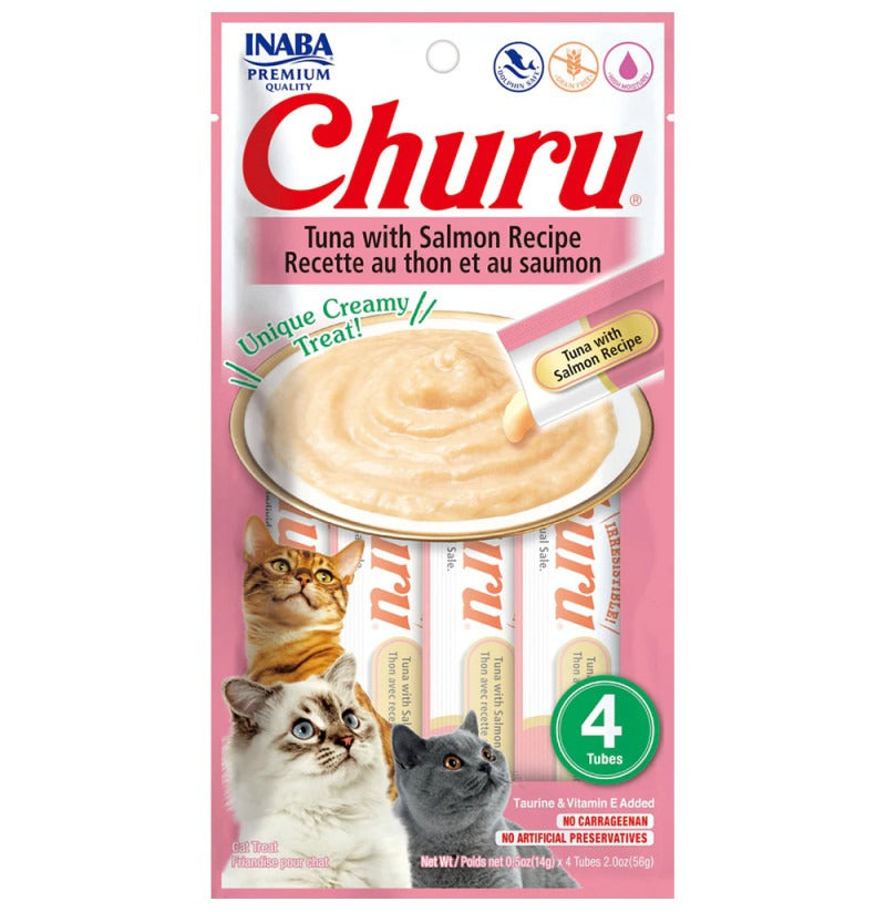 Churu Recette thon et saumon Snack crémeux pour chats 4 x 14 g