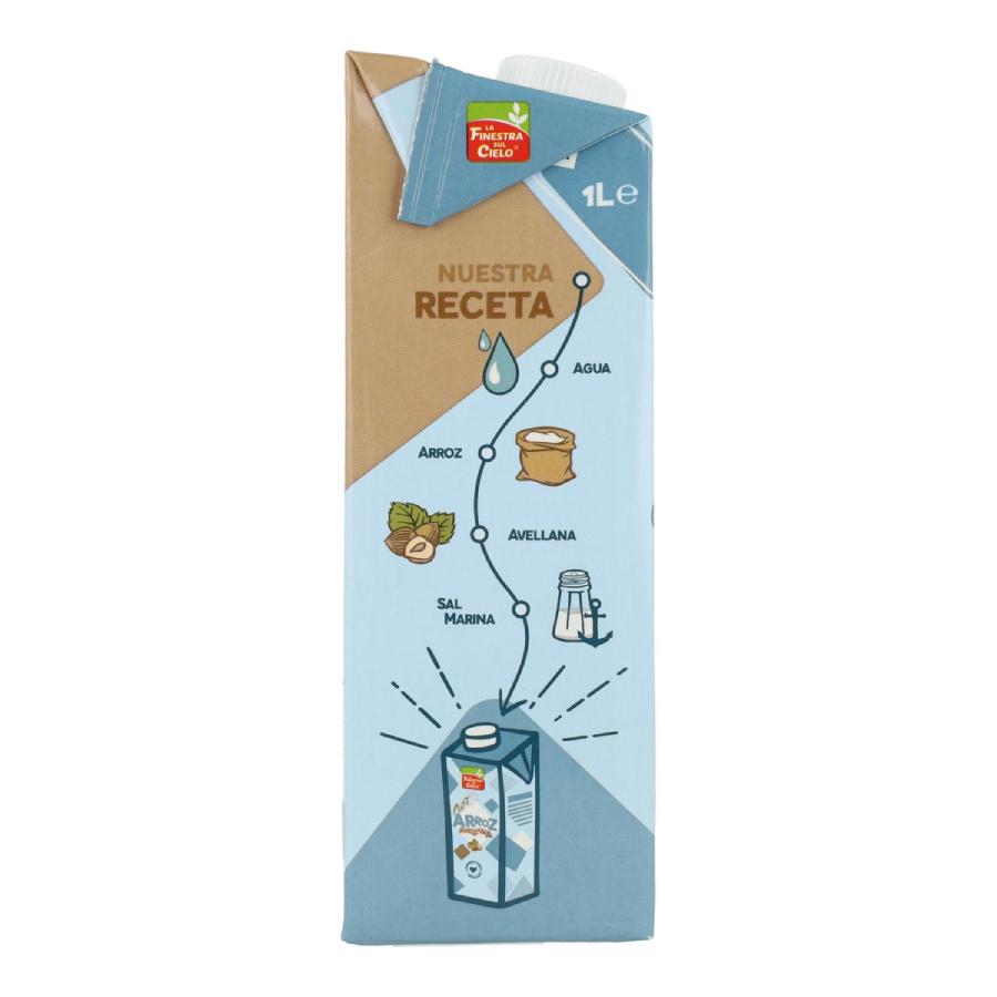 Pack of 6 La Finestra Sul Cielo Organic Rice Drink with Hazelnuts 1 L