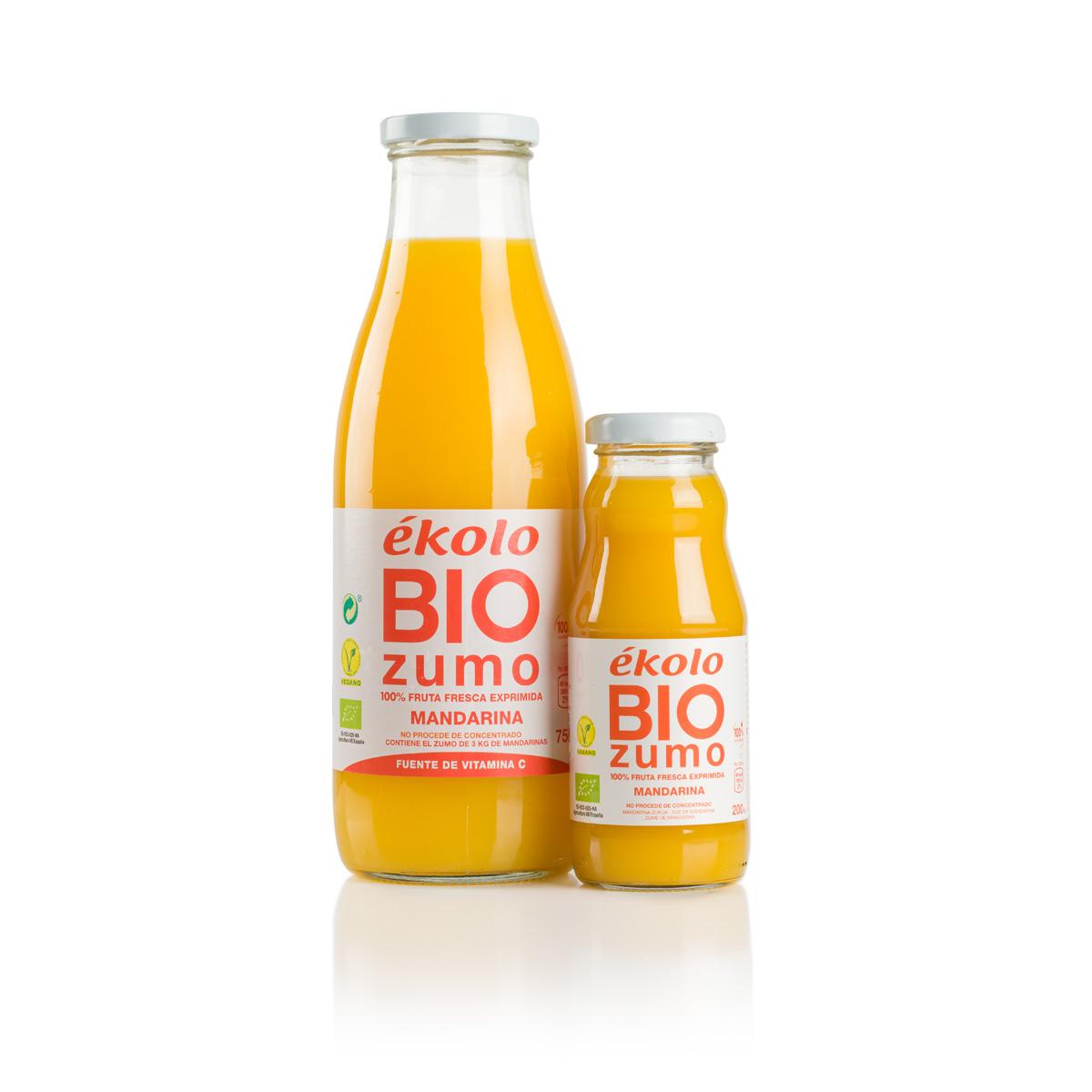 Zumo de Mandarina Bio 100% exprimido Ékolo 200 ml