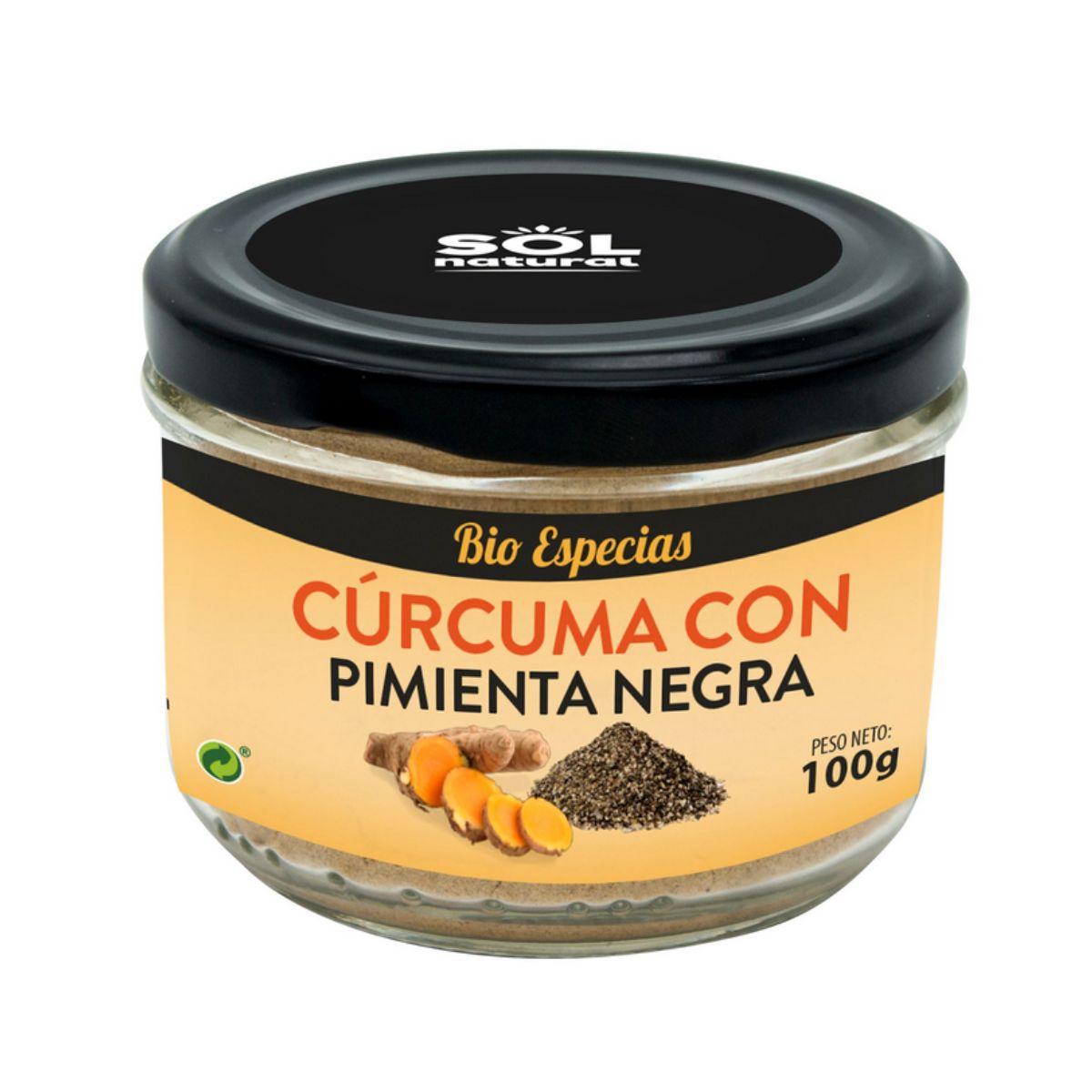 Curcuma con pepe nero in polvere biologico Sol Natural 100 g
