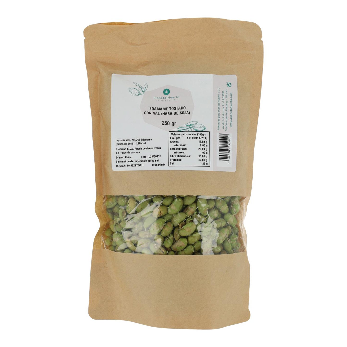 Geroosterde en gezouten edamame Planeta Huerto 250gr