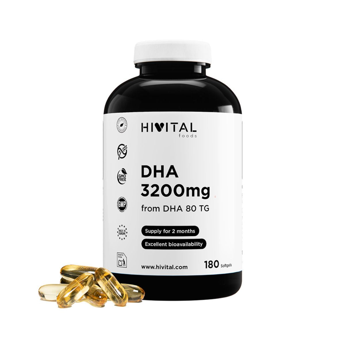 DHA 3200 mg Hivital 180 capsules
