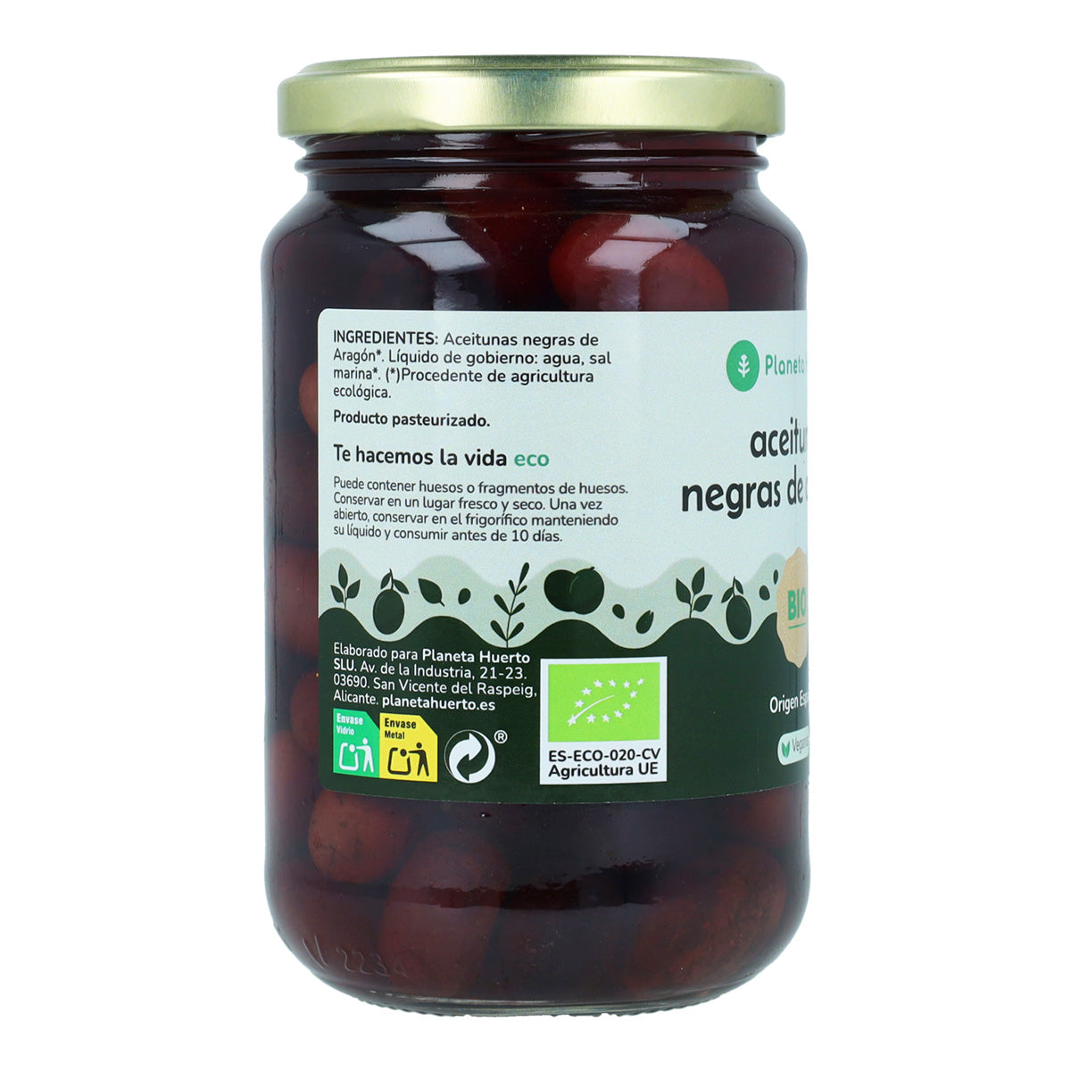 Black olives from Aragon Eco Planeta Huerto 390 gr