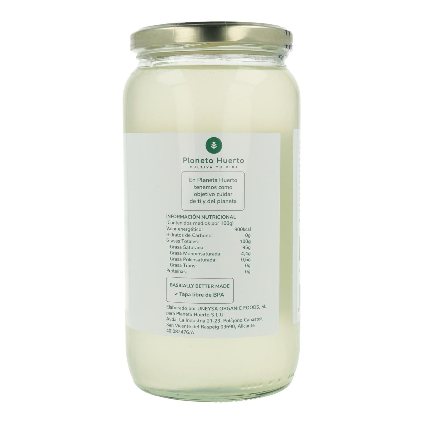 Aceite de coco virgen ECO Planeta Huerto 1L