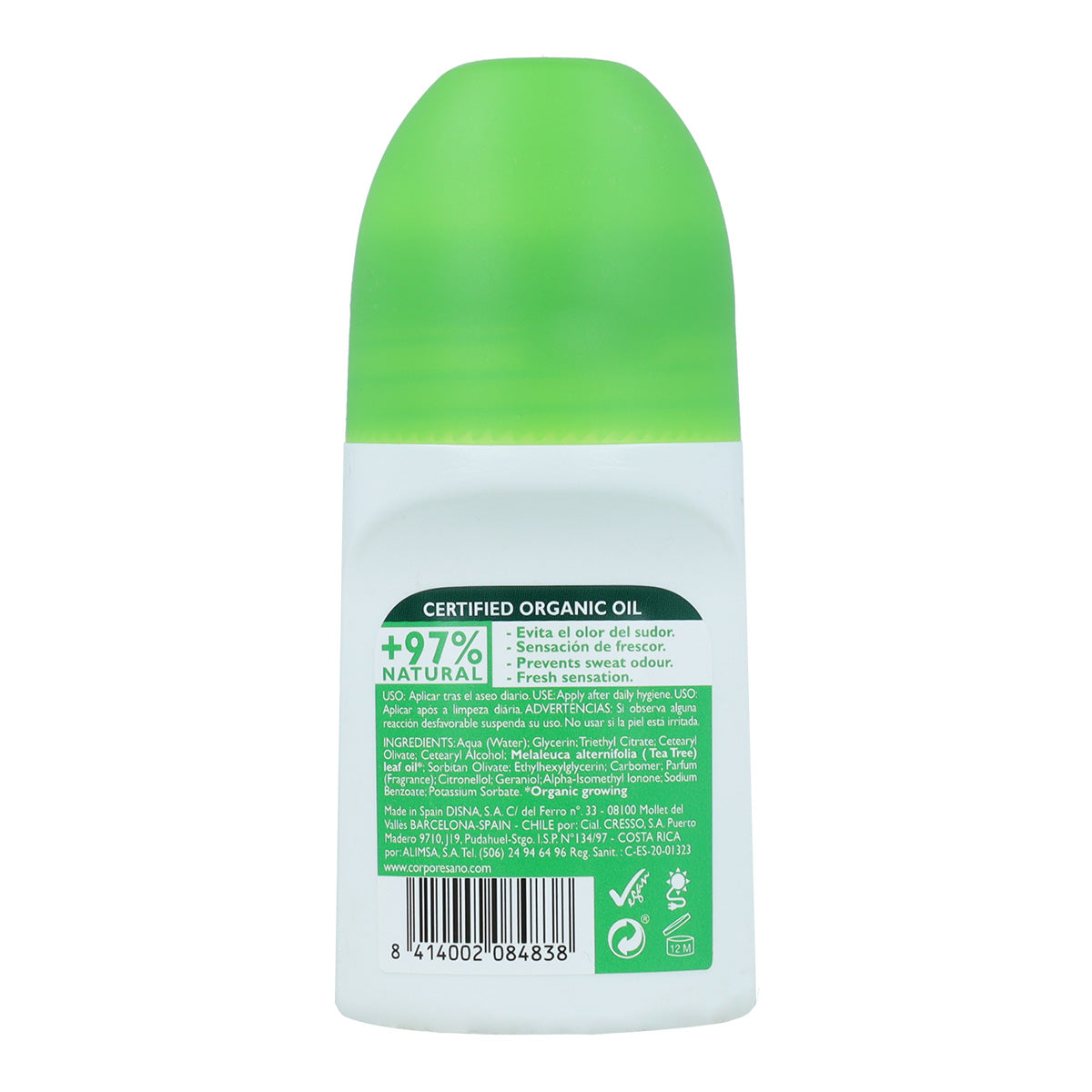 Déodorant roll-on à l'arbre à thé Corpore Sano 75 ml