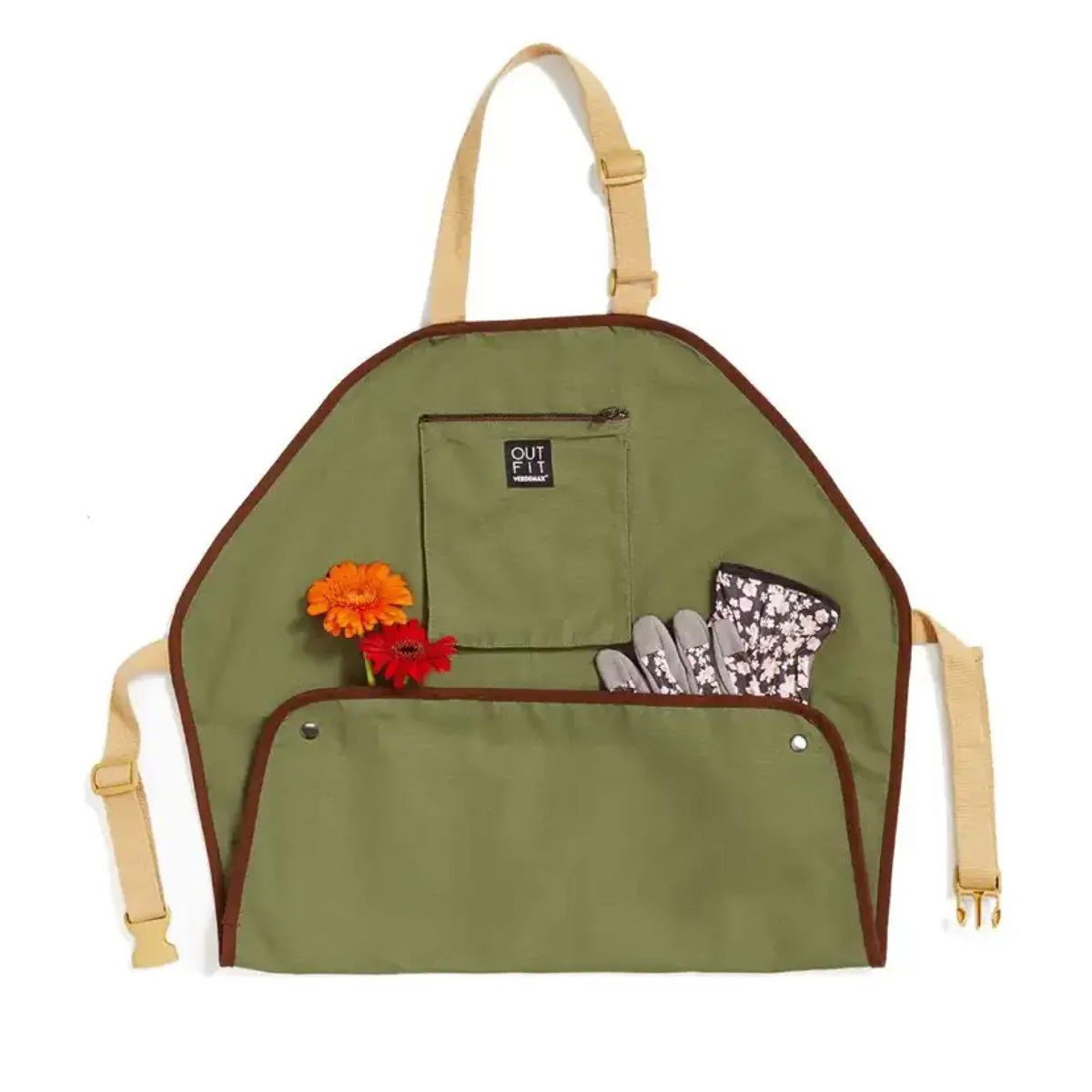 Długi fartuch Viburno oliwkowy Verdemax Jednoprzymiarowy