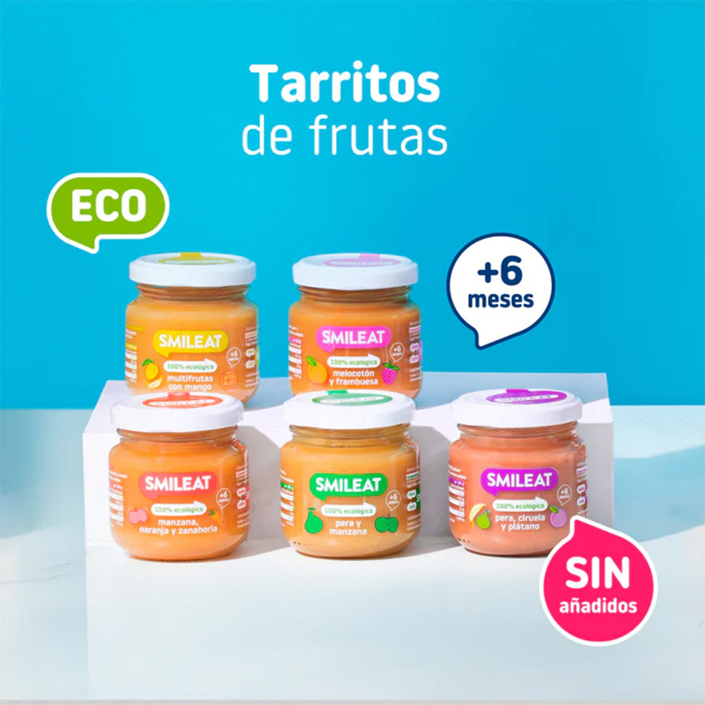 Zestaw 12 sztuk słoiczków z gruszką i jabłkiem +6 miesięcy Smileat, 130 g