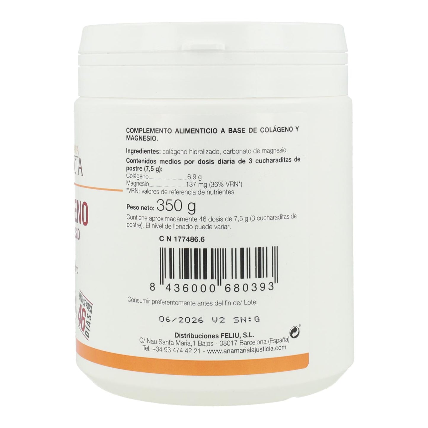 Ana María LaJusticia Collagen with Magnesium, 350 g