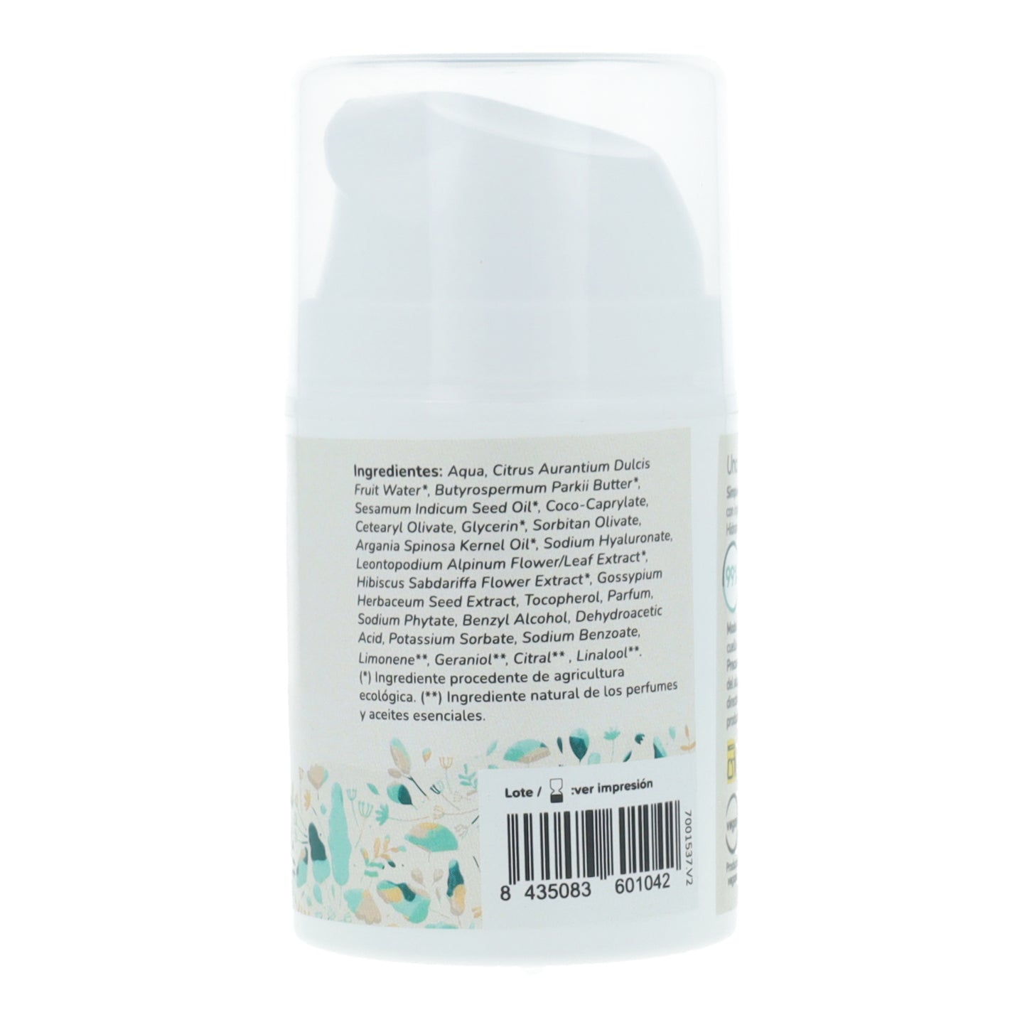 Feuchtigkeitscreme für das Gesicht aus Argan und Baumwolle Planeta Huerto 50 ml