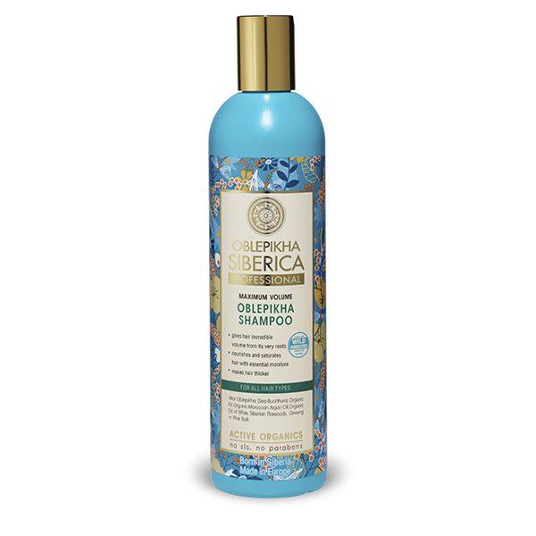 Shampoo per tutti i tipi di capelli Massimo volume Oblepikha 400 ml