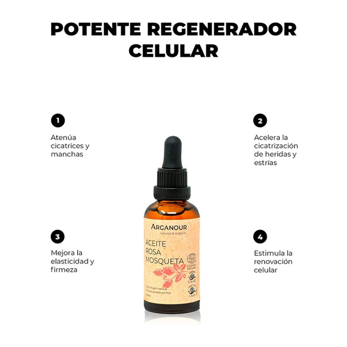 100% biologische rozenbottel-lichaamsolie Arganour 50 ml