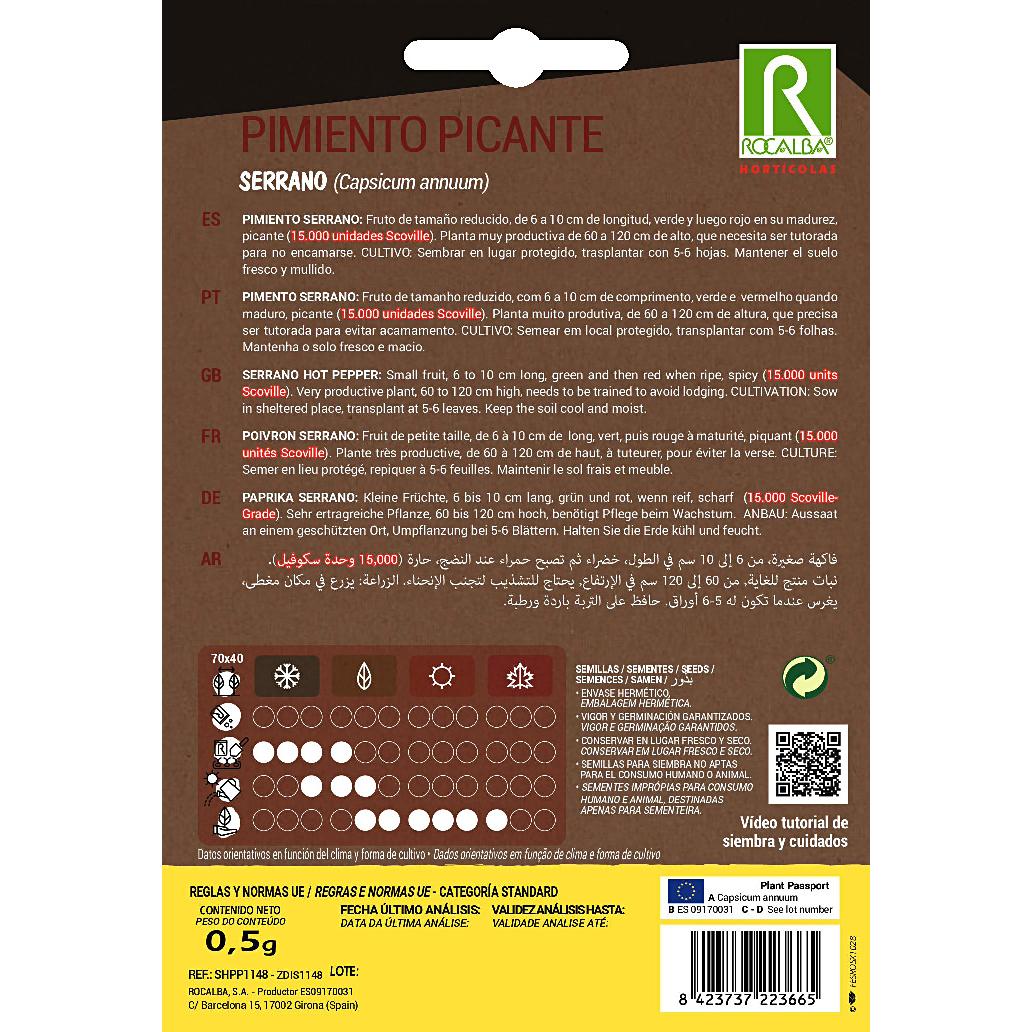 Rocalba Serrano Hot Pepper Seeds
