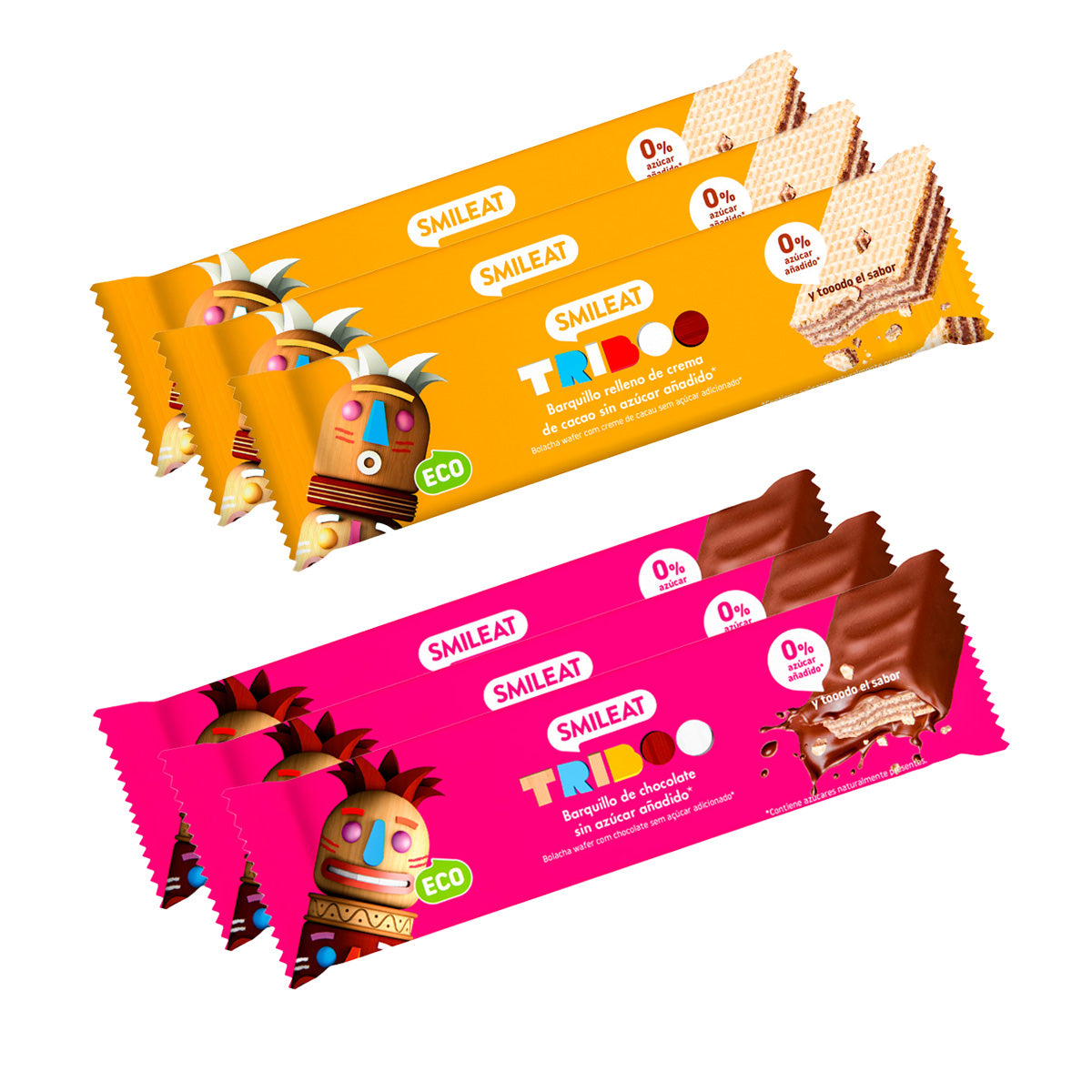 Pack mix 6x Barres gaufrées 30 g BIO - Smileat