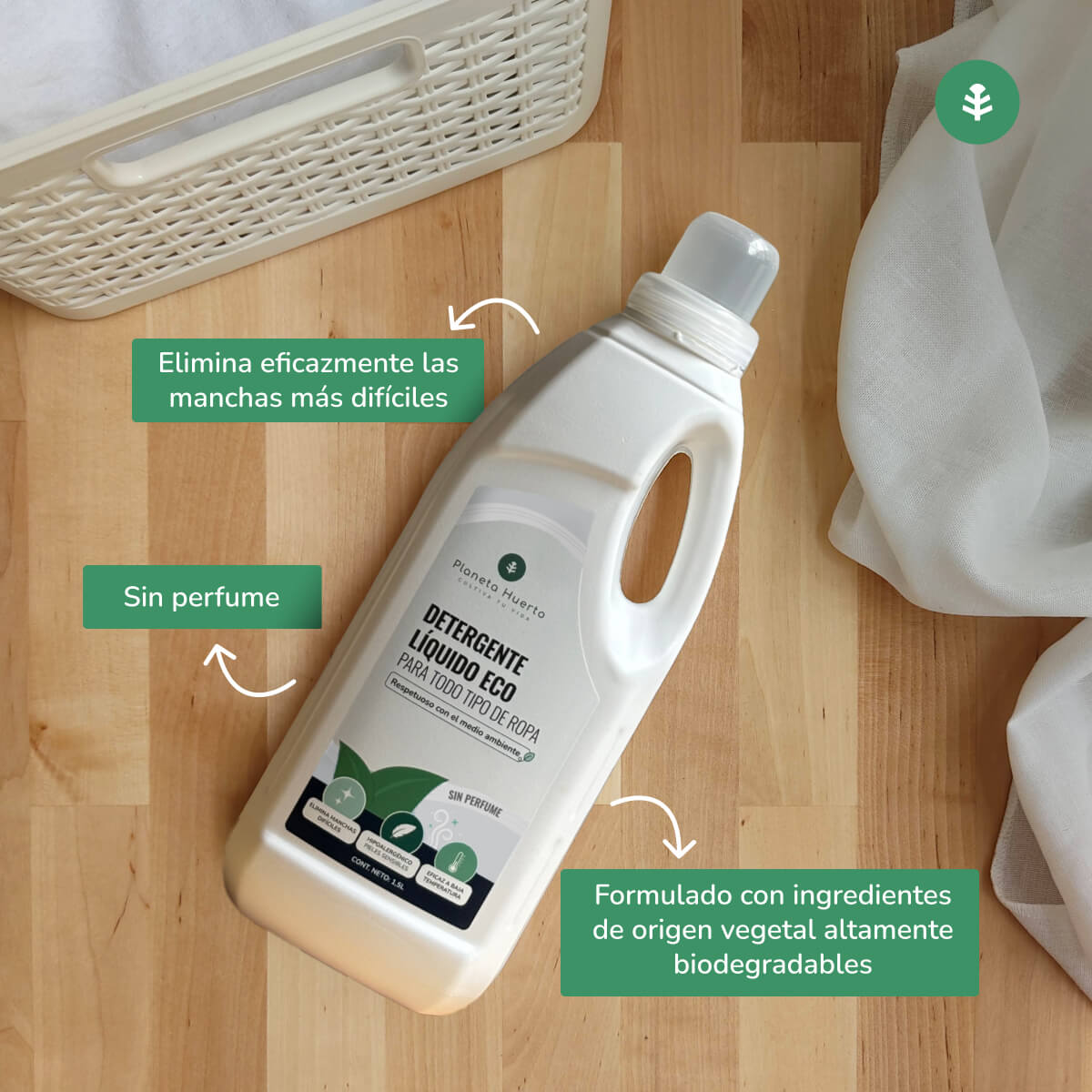 Confezione 3xDetersivo liquido per bucato ECO non profumato Planet Orchard 1,5 litri
