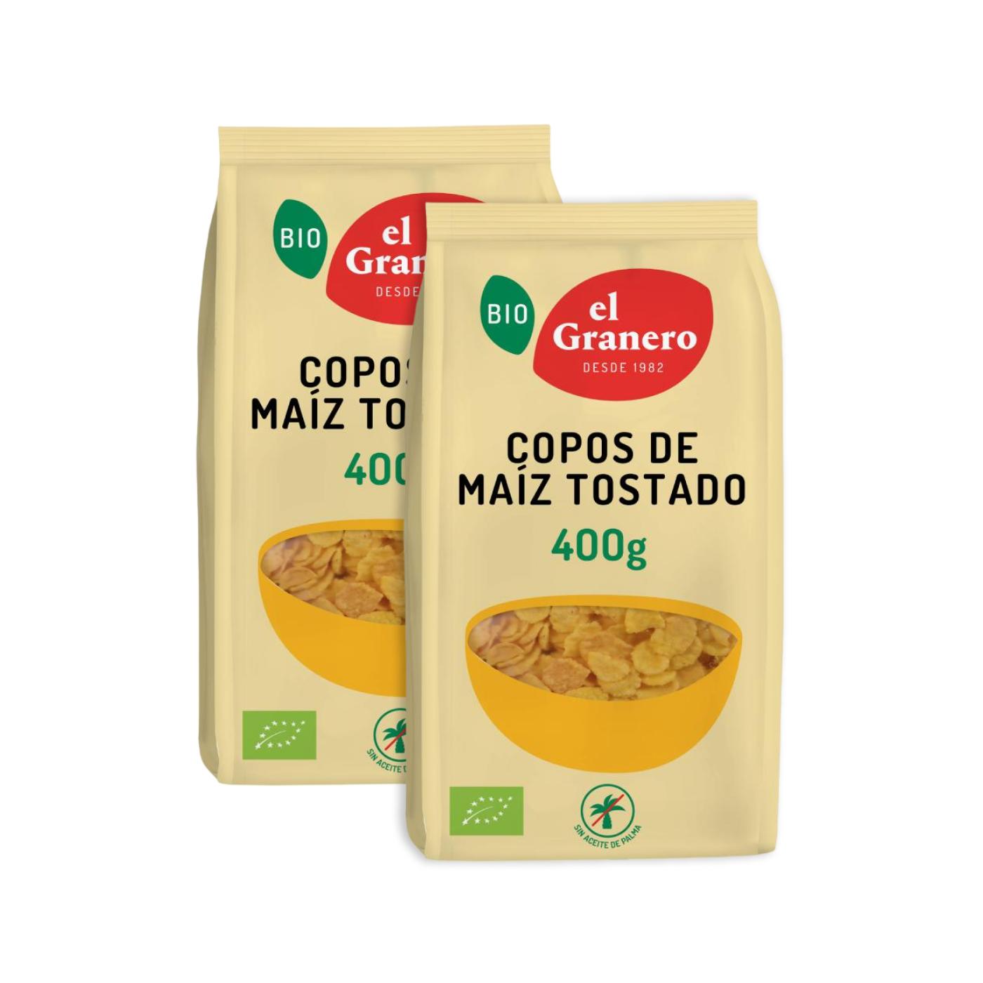 Pack of 2 El Granero Organic Toasted Corn Flakes 400 g