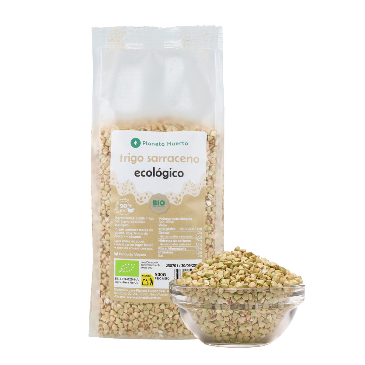Förpackning 2x Ekologiskt bovete ECO Planet Garden 500 g