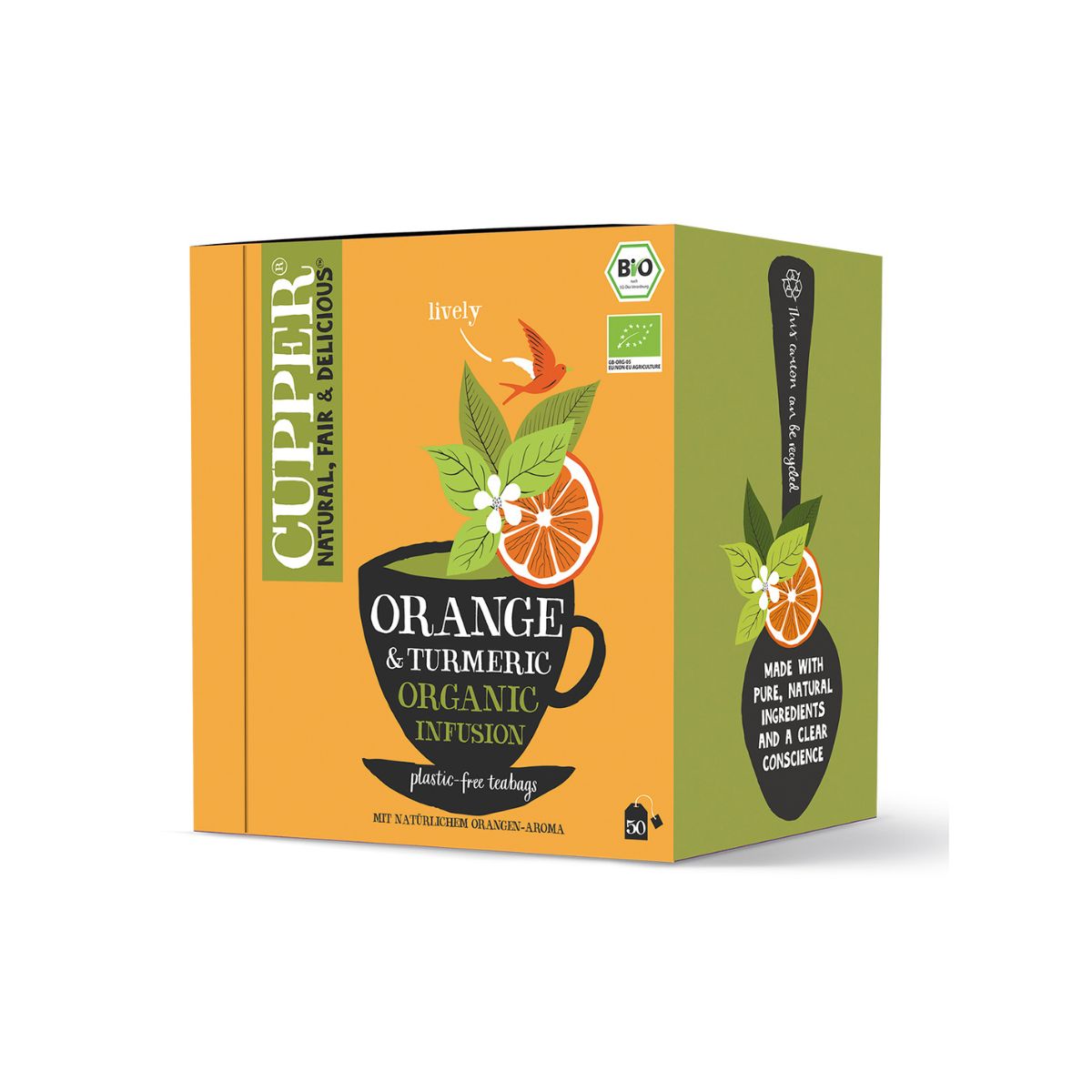 Bio-Tee mit Kurkuma und Orange Cupper 50 Beutel