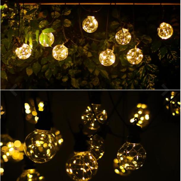 Girlanda LED 10 żarówek przezroczystych w kolorze ciepłej bieli 8 m do użytku wewnątrz i na zewnątrz