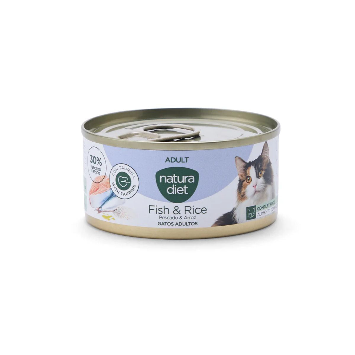 Natura Diet Cat Blik Vis en rijst 85 g Natvoer voor katten