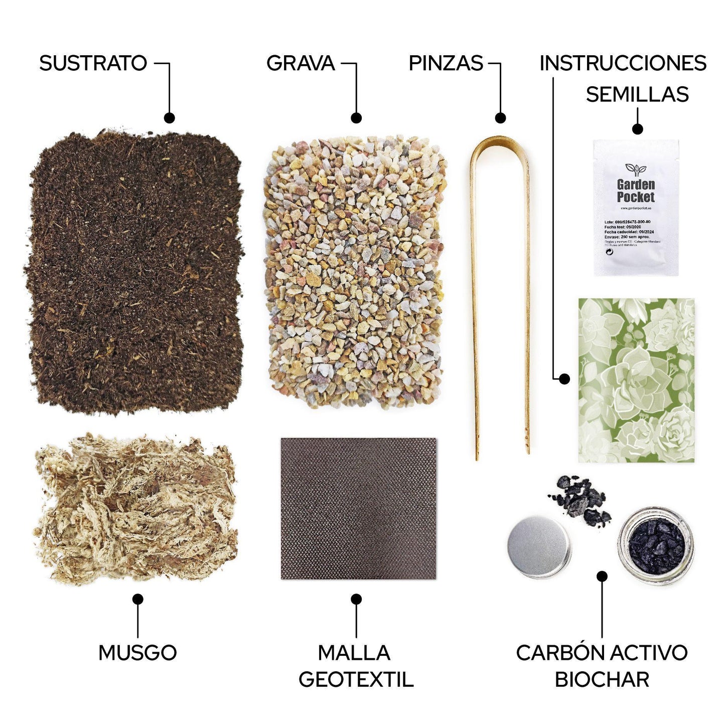 Kit Terrarium per creare il tuo giardino di piante grasse, Garden Pocket