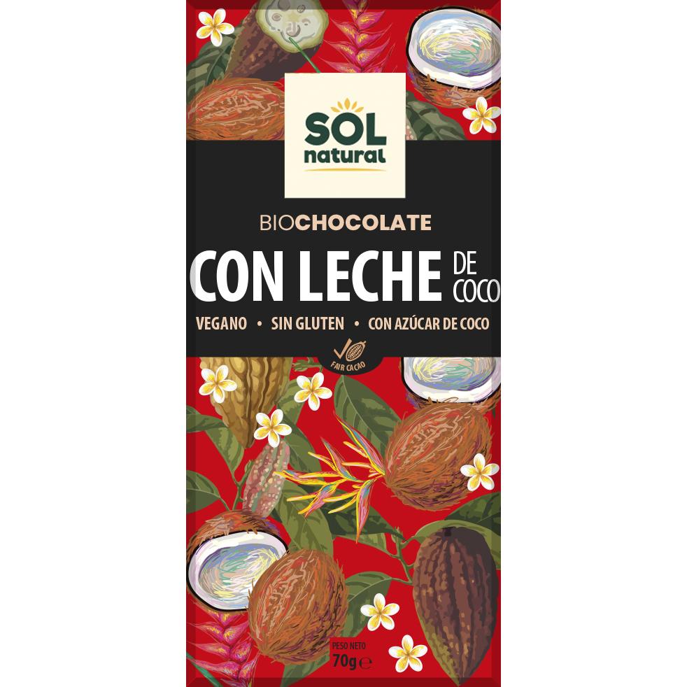 Sol Natural organic vegan chocolate bar with coconut milk 70 g